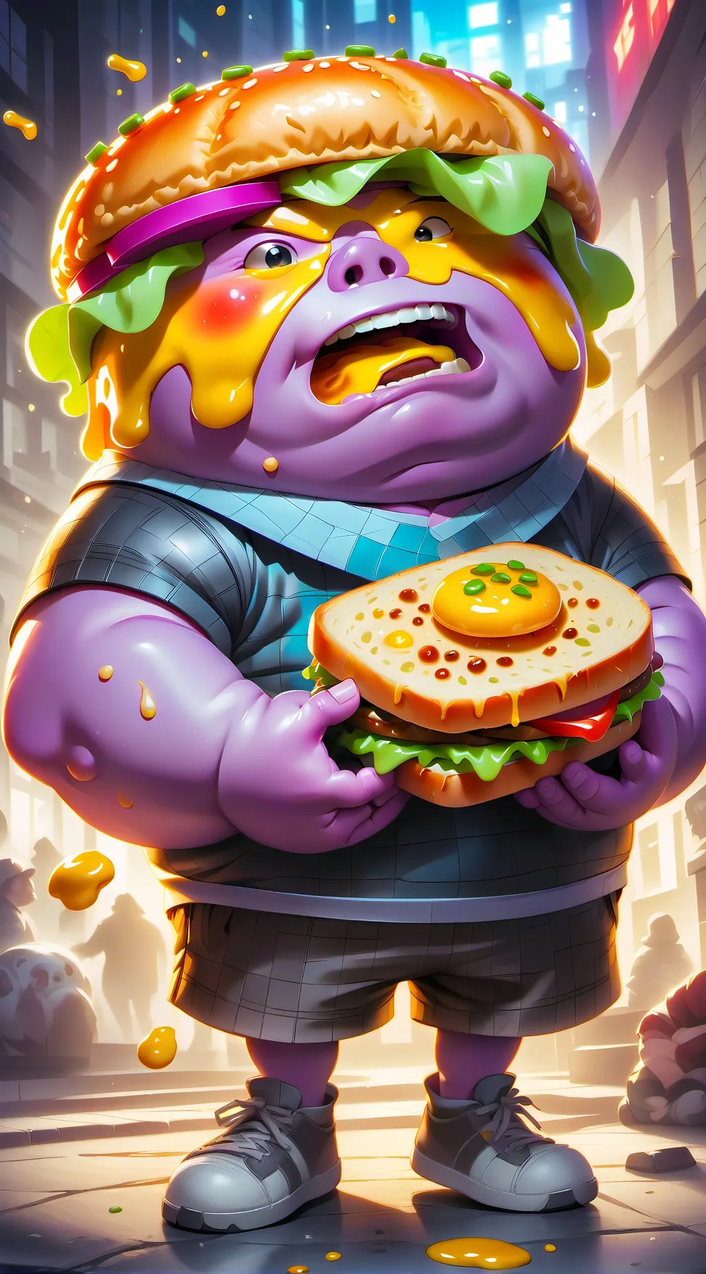 ai character: Go and touch grass background