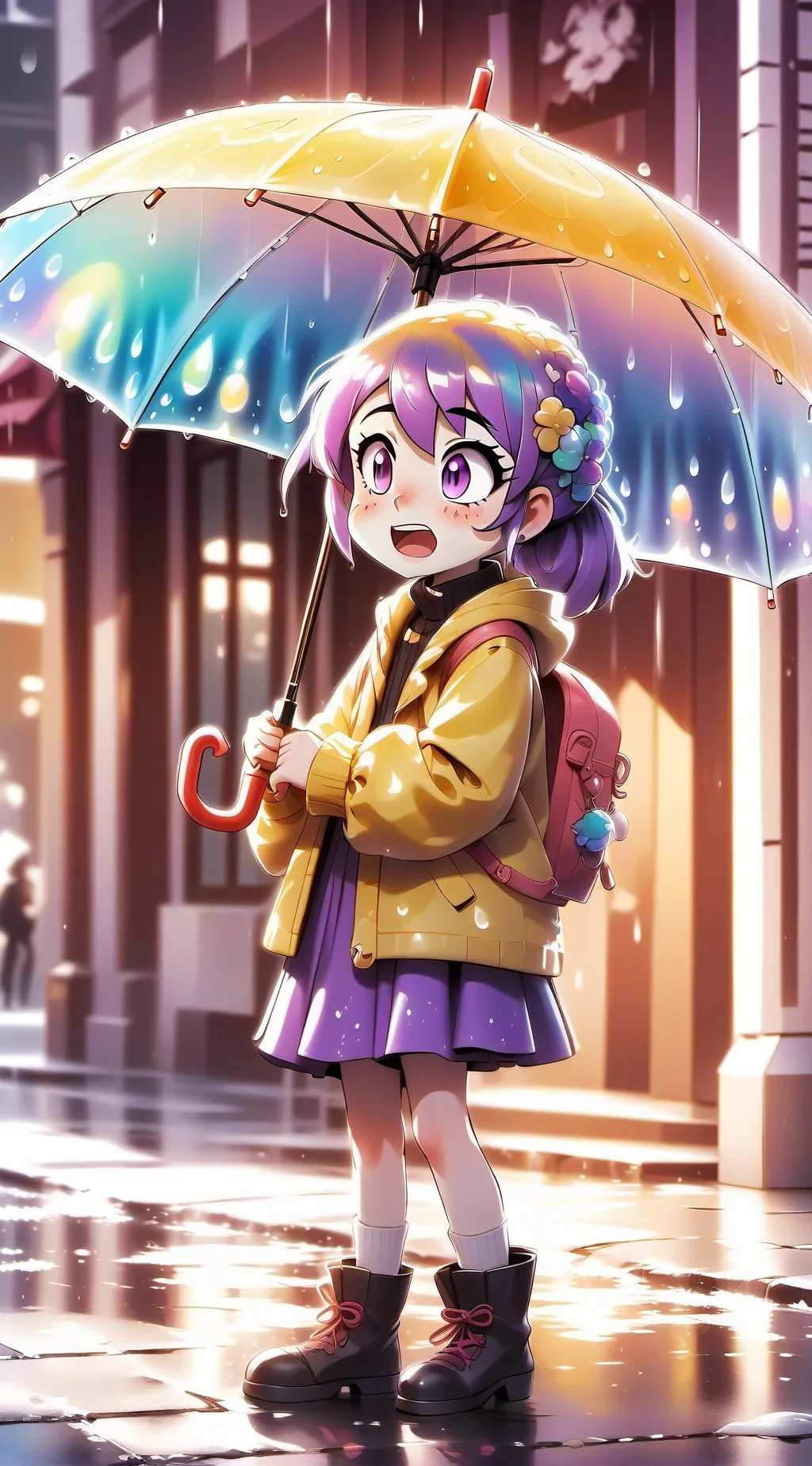 ai character: umbrella 🌺 background