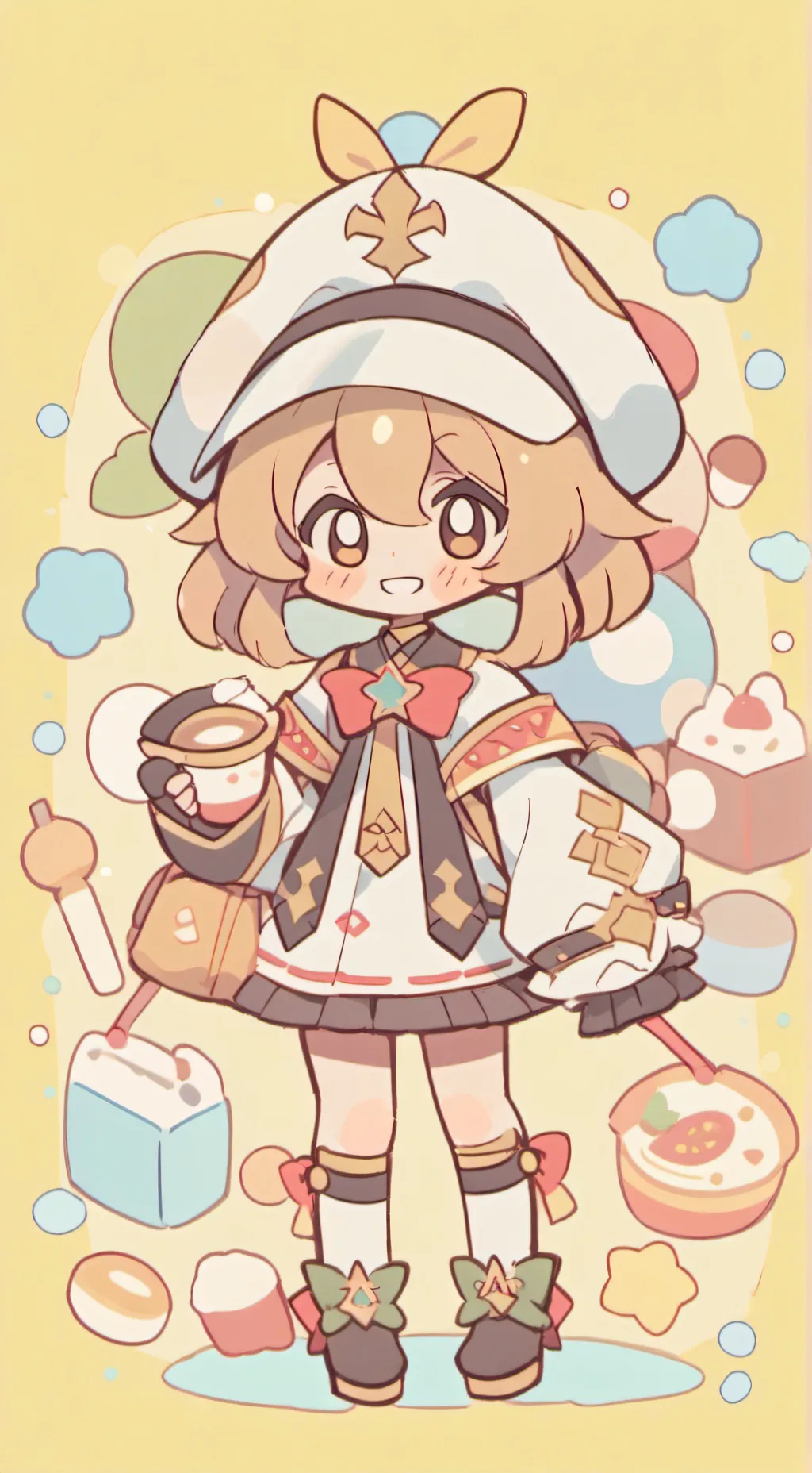 ai character: Smiling critters background