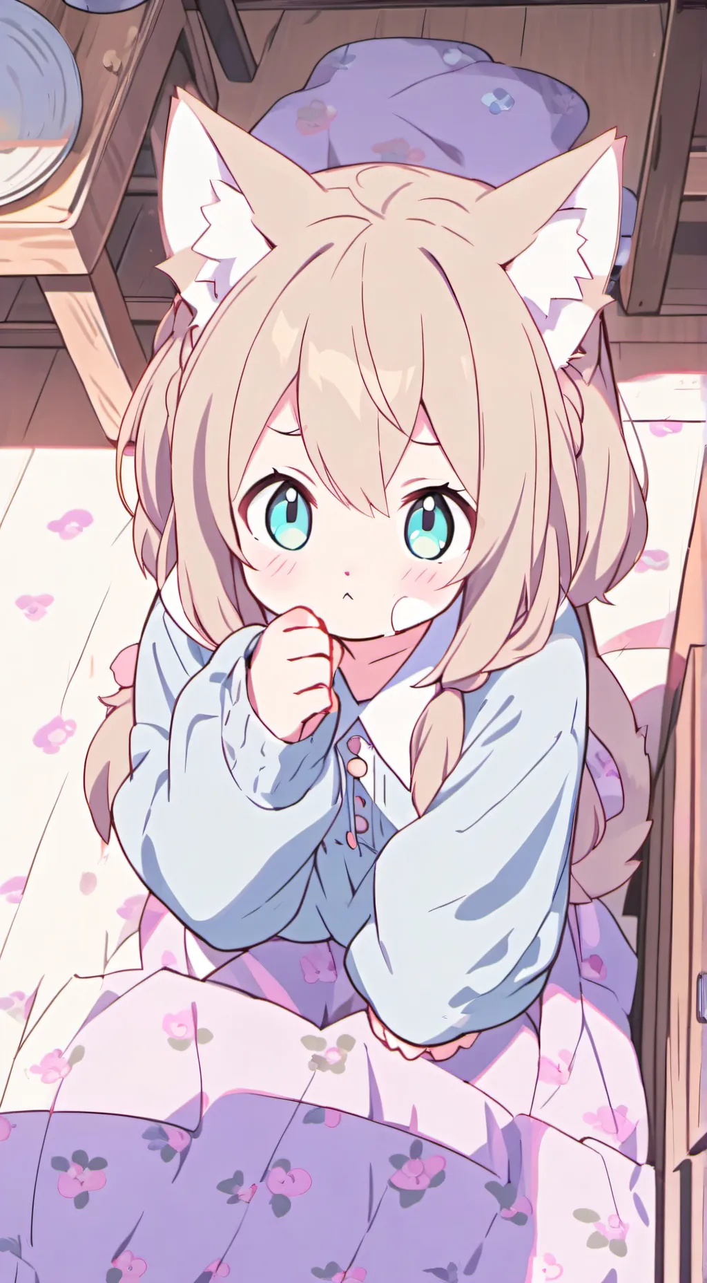 ai character: Felină înspăimântată background