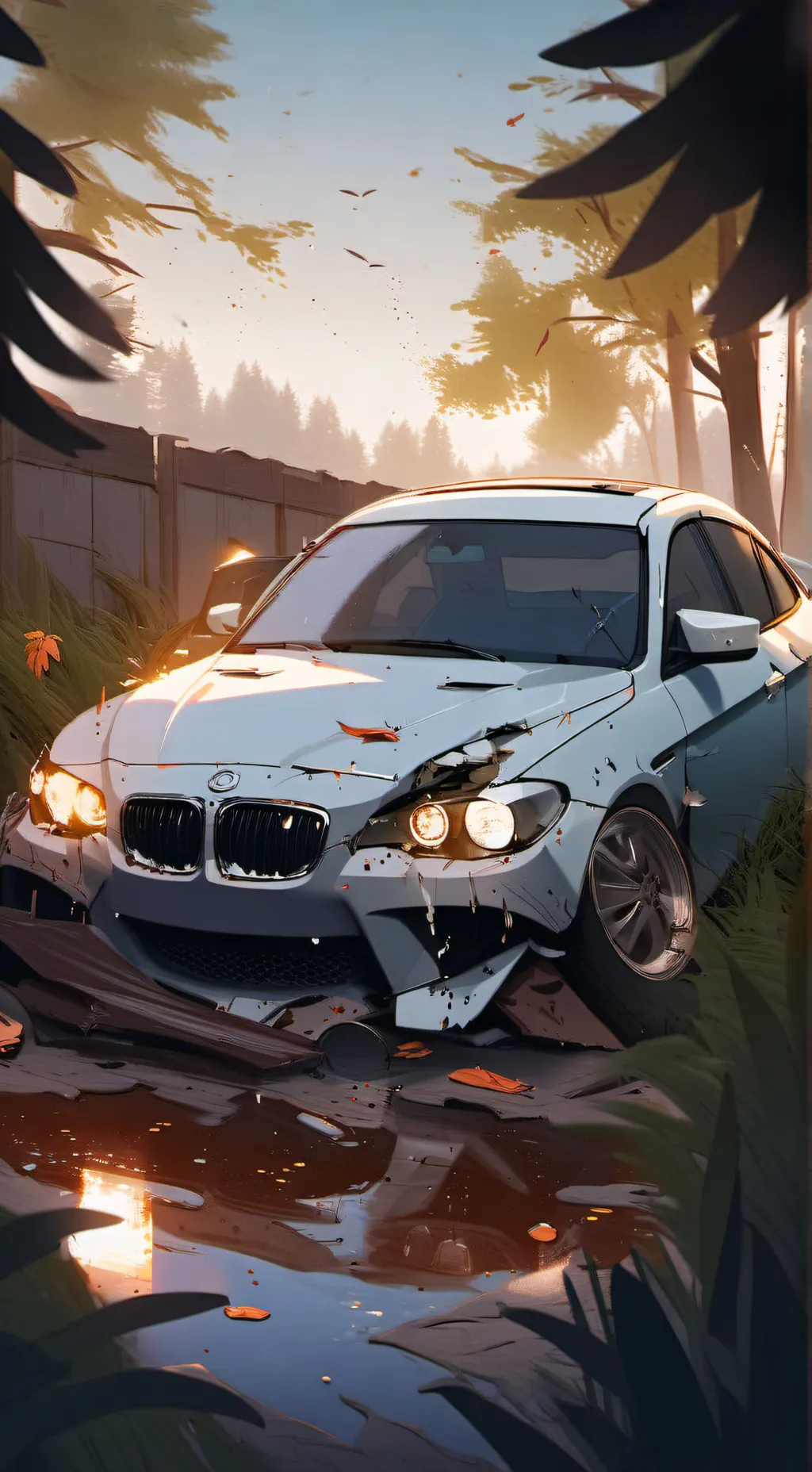 ai character: Car Accident!!! background