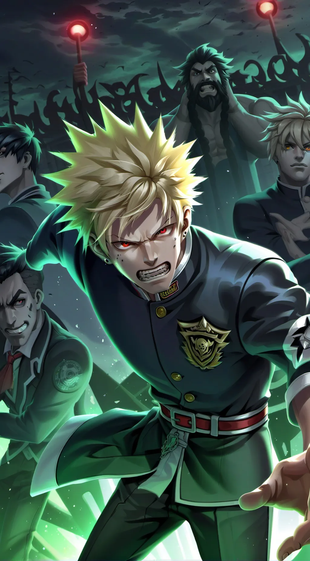 ai character: Bakugo Katsuki background