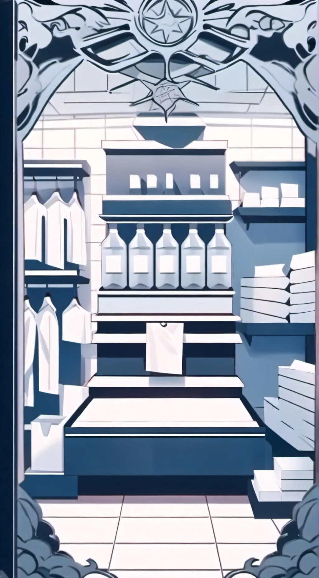 ai character: Crazy store  background