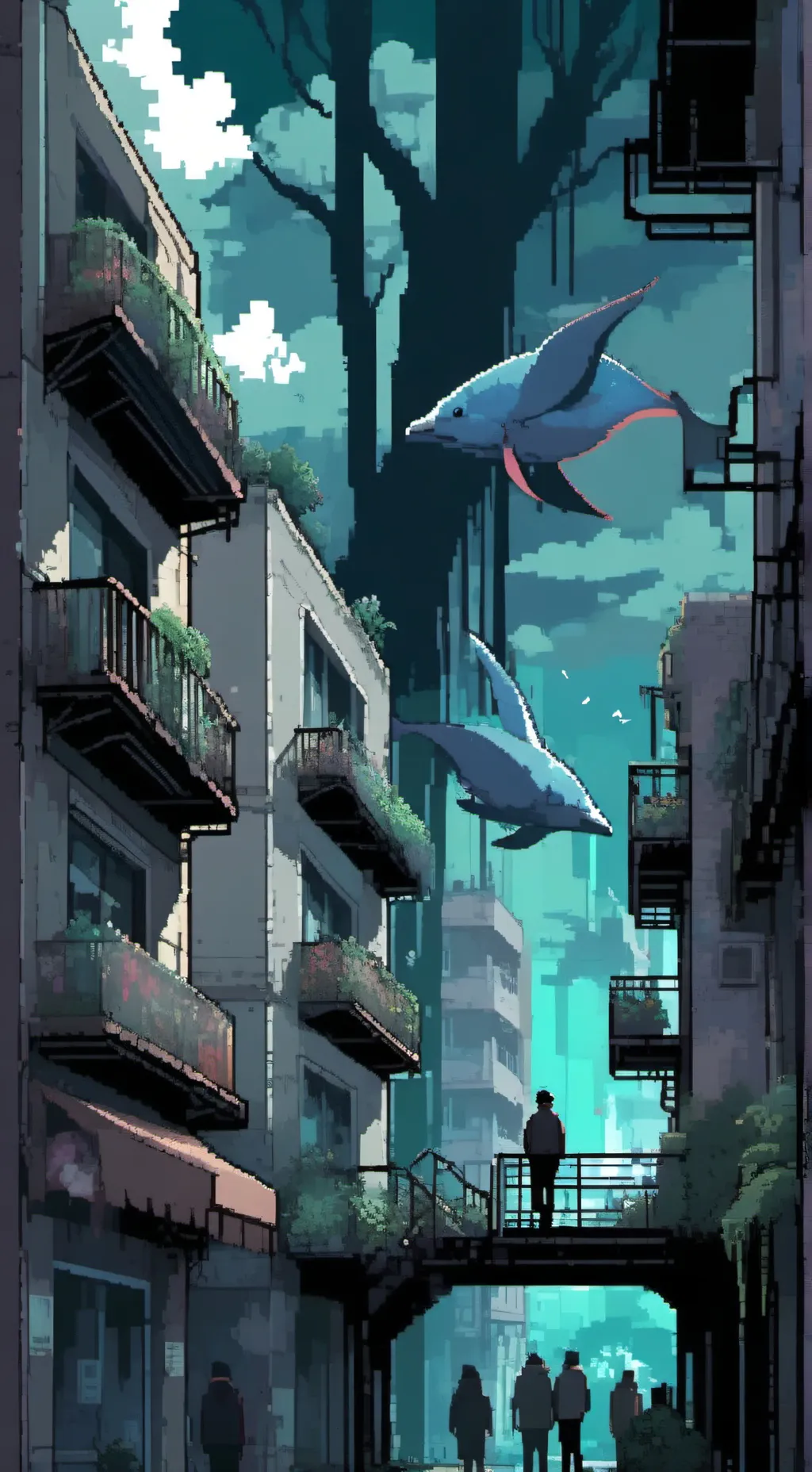 ai character: weirdcore world! background