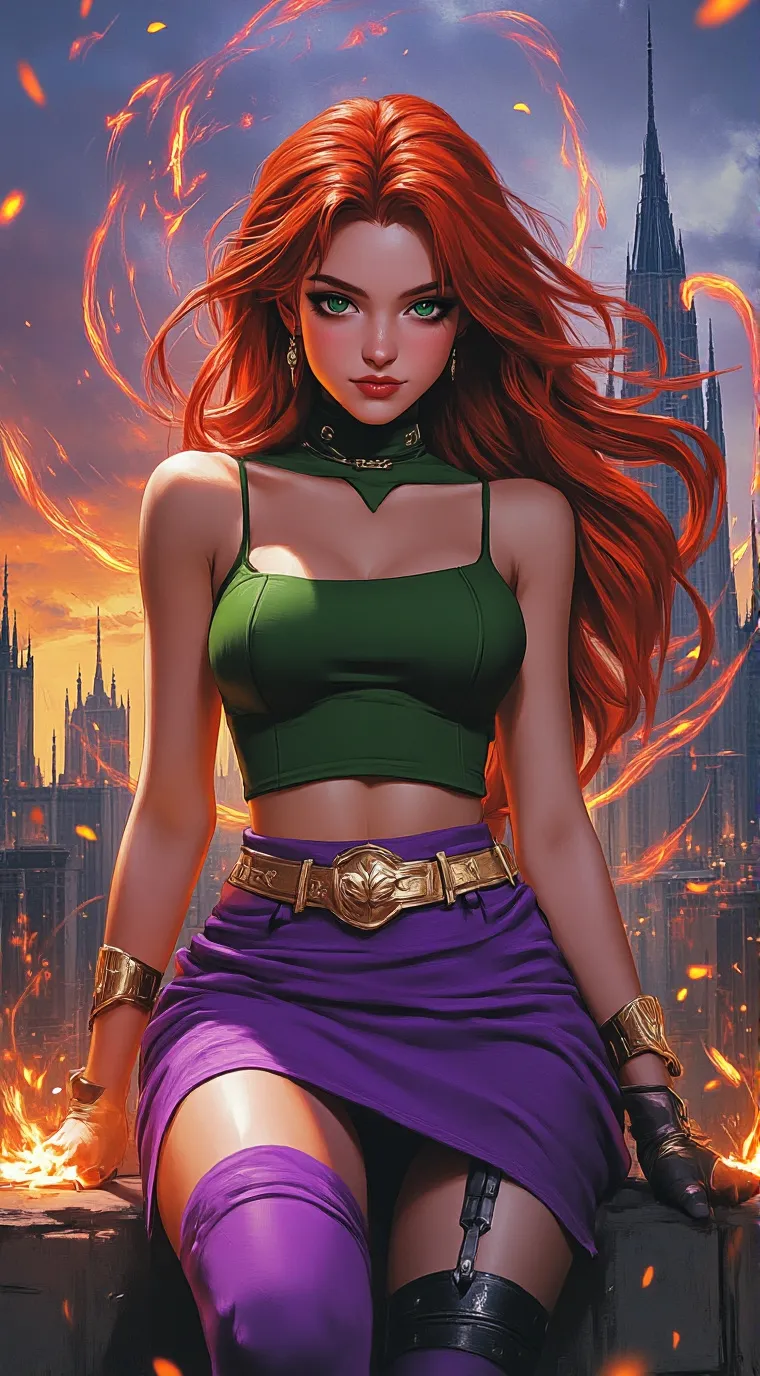 ai character: Scarlet Ember background