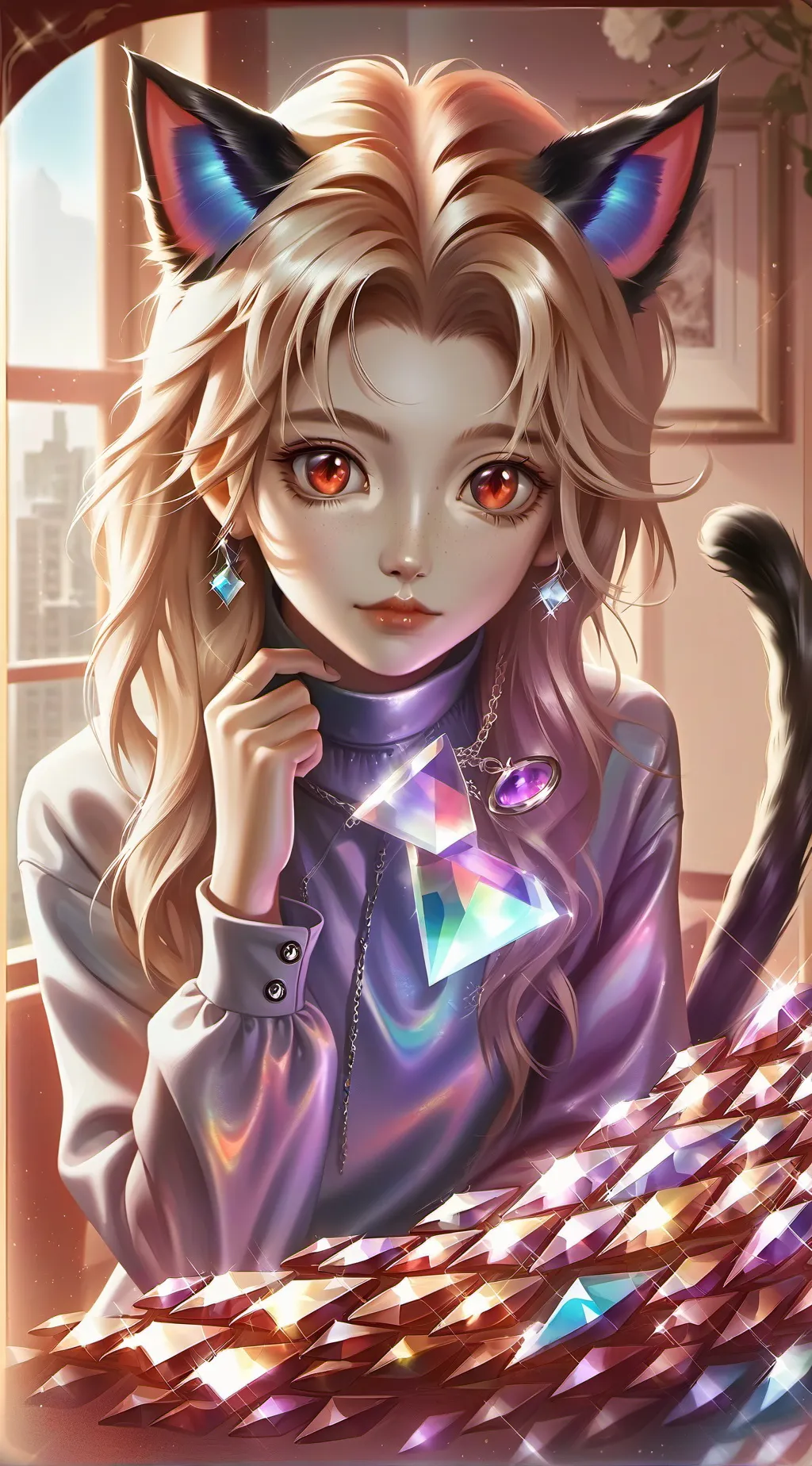ai character: Feline Companion Spirit background