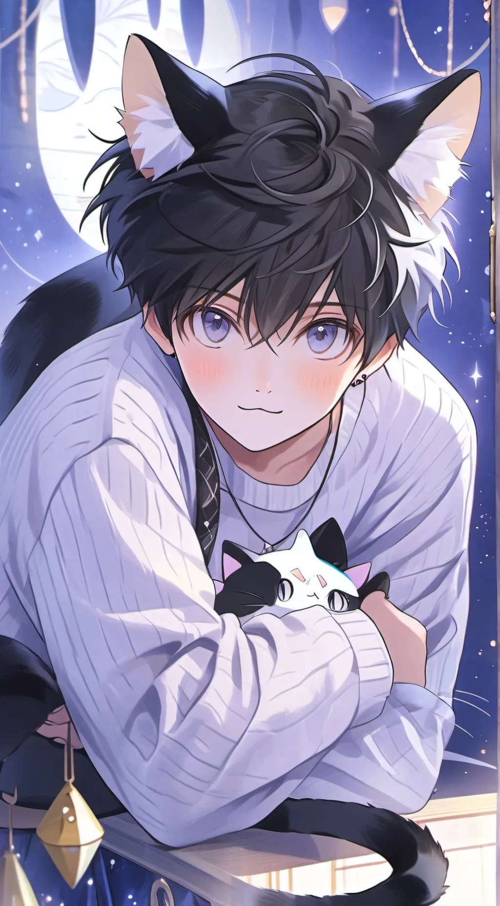 ai character: Zippy the Zombie-Hider Cat Spirit background