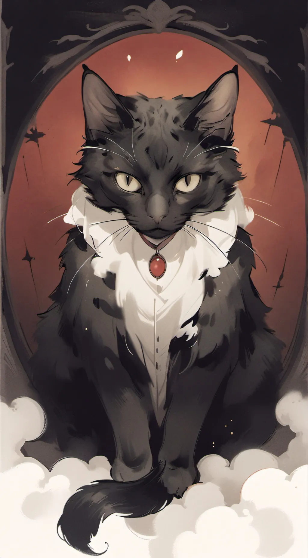 ai character: Ghost cat background