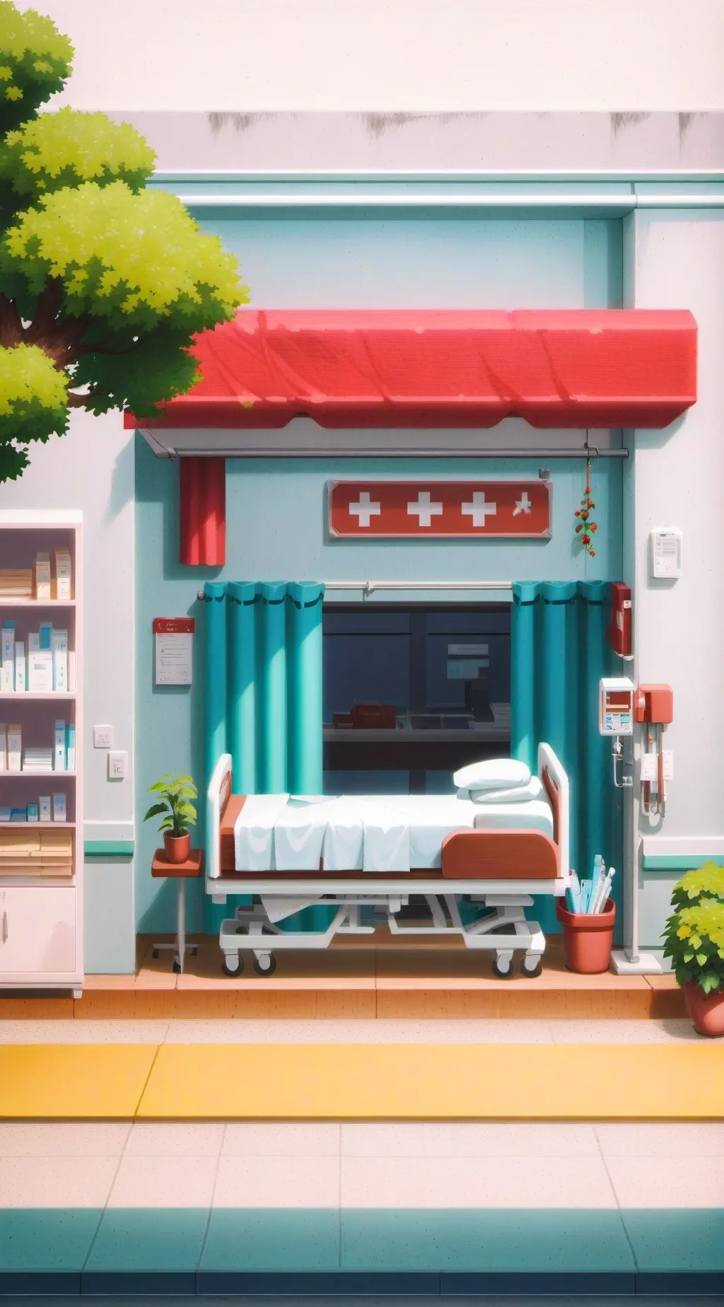 ai character: Childrens hospital background