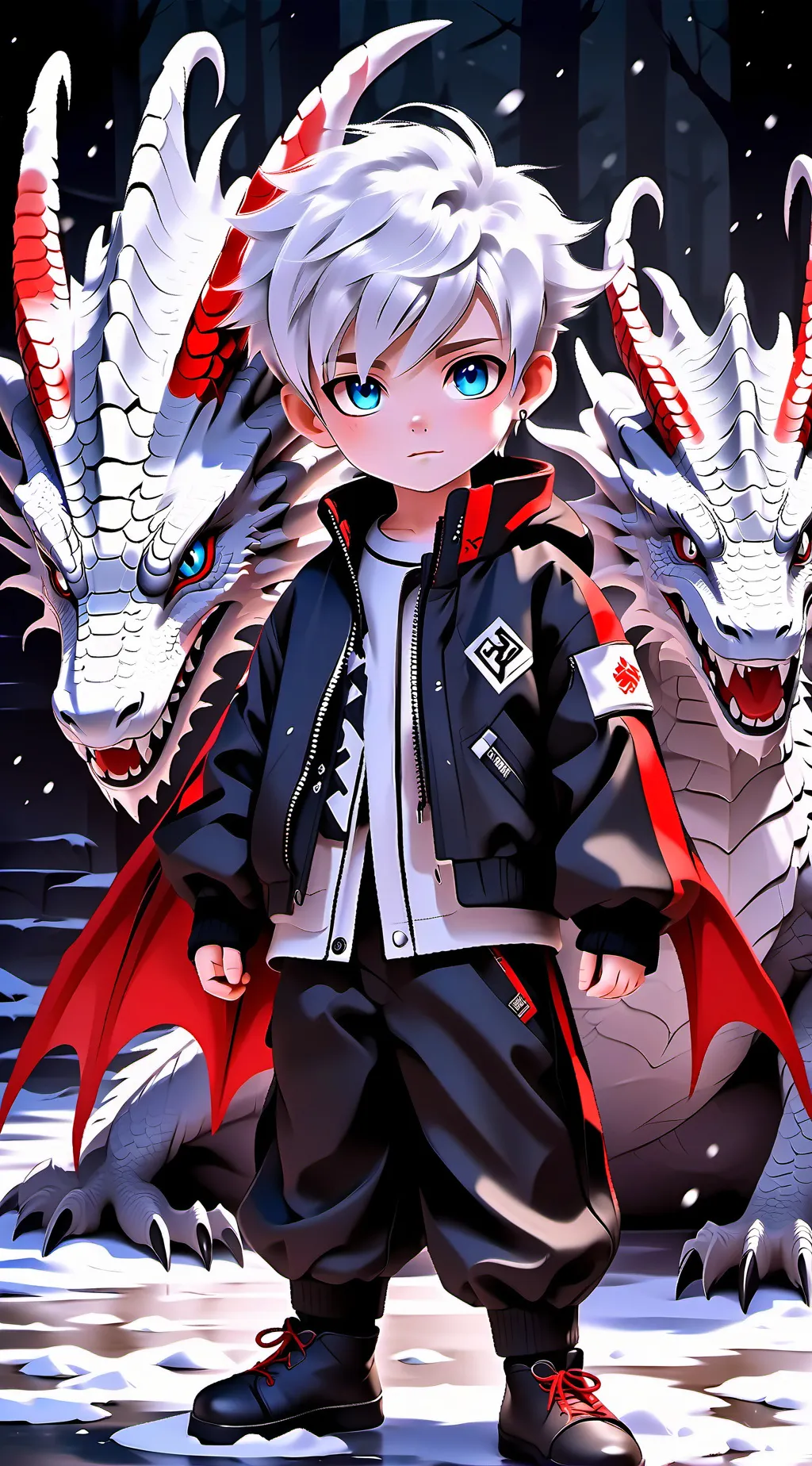 ai character: Teeco & dragons background