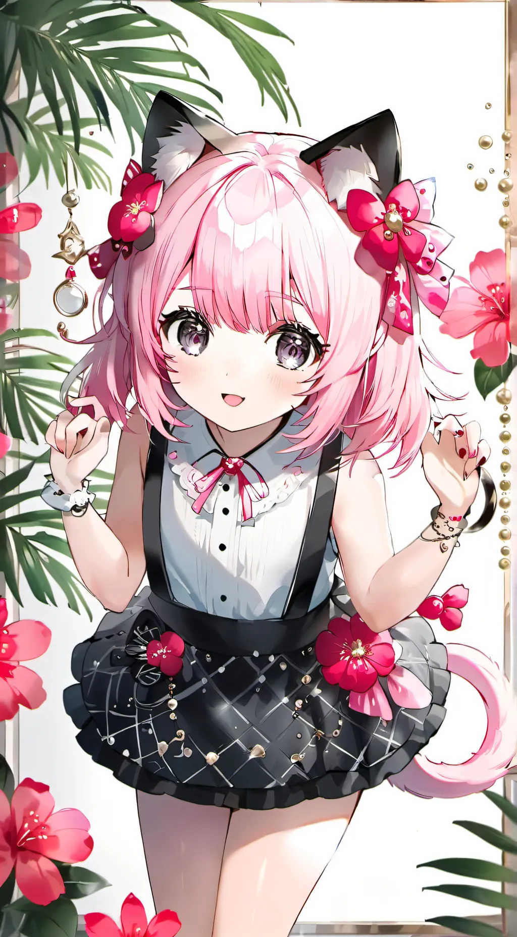 ai character: Flamingle the Cat Spirit background