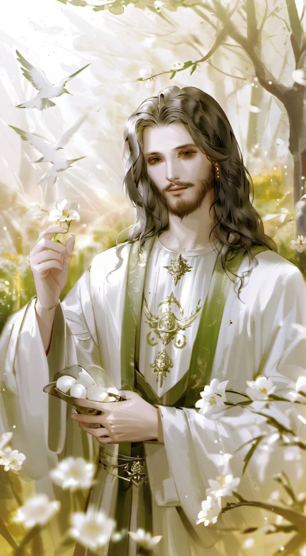 ai character: Jesus background