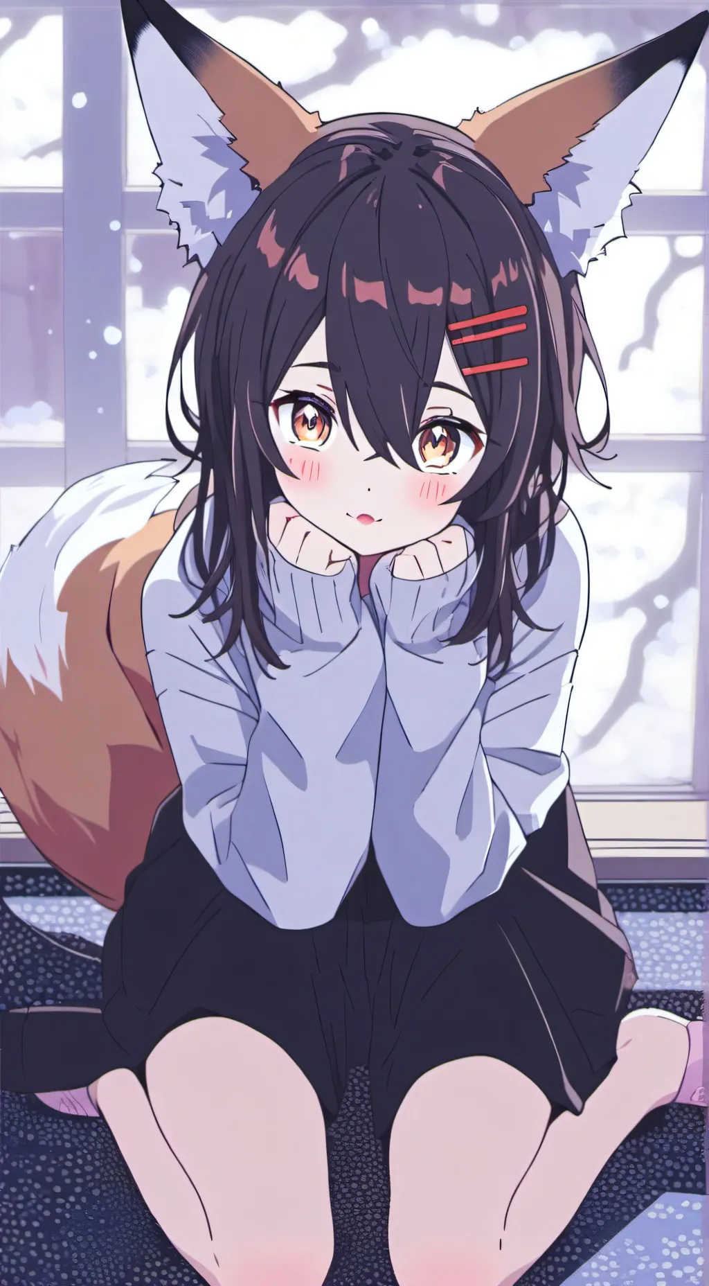 ai character: Maxine the Fox Girl Spirit background