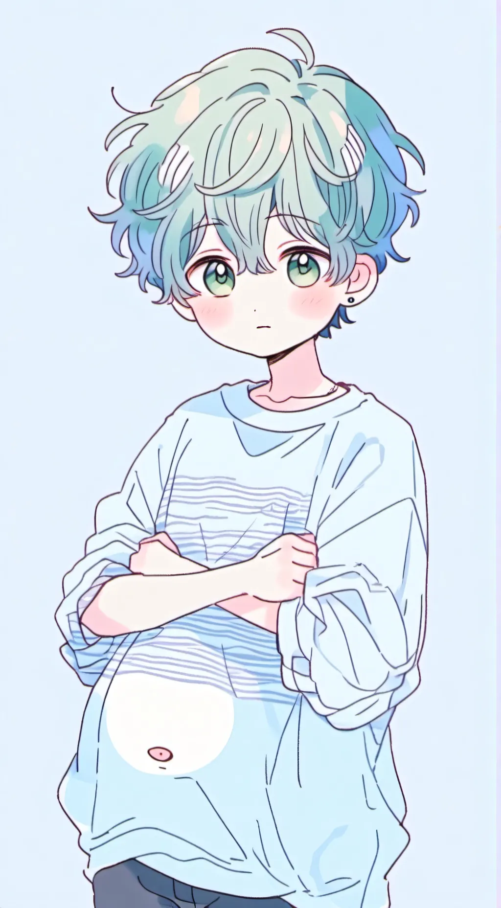 ai character: pregant izuku mha background