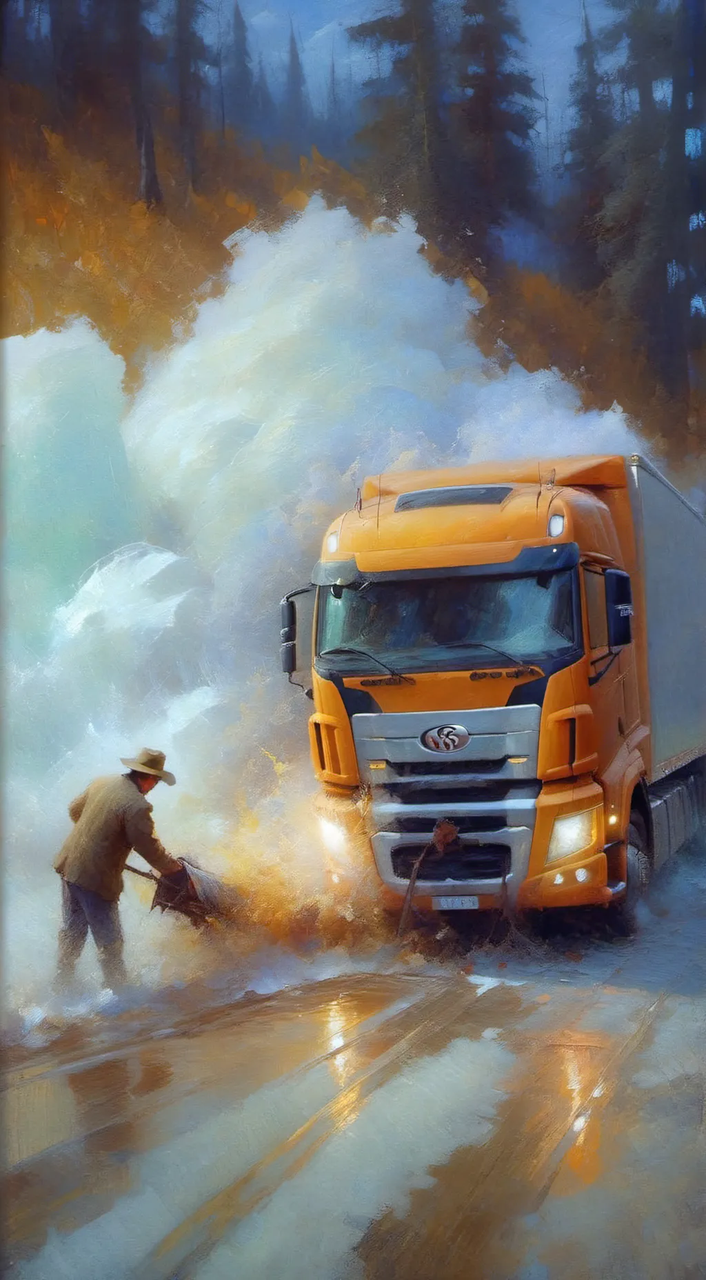 ai character: Car crash  background