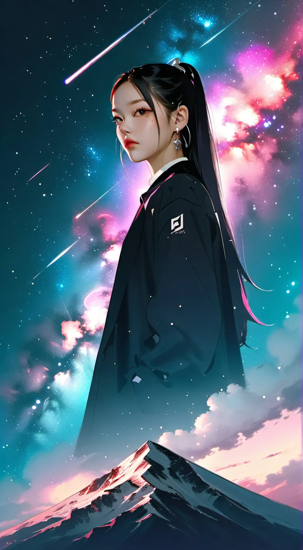 ai character: Black pink  background