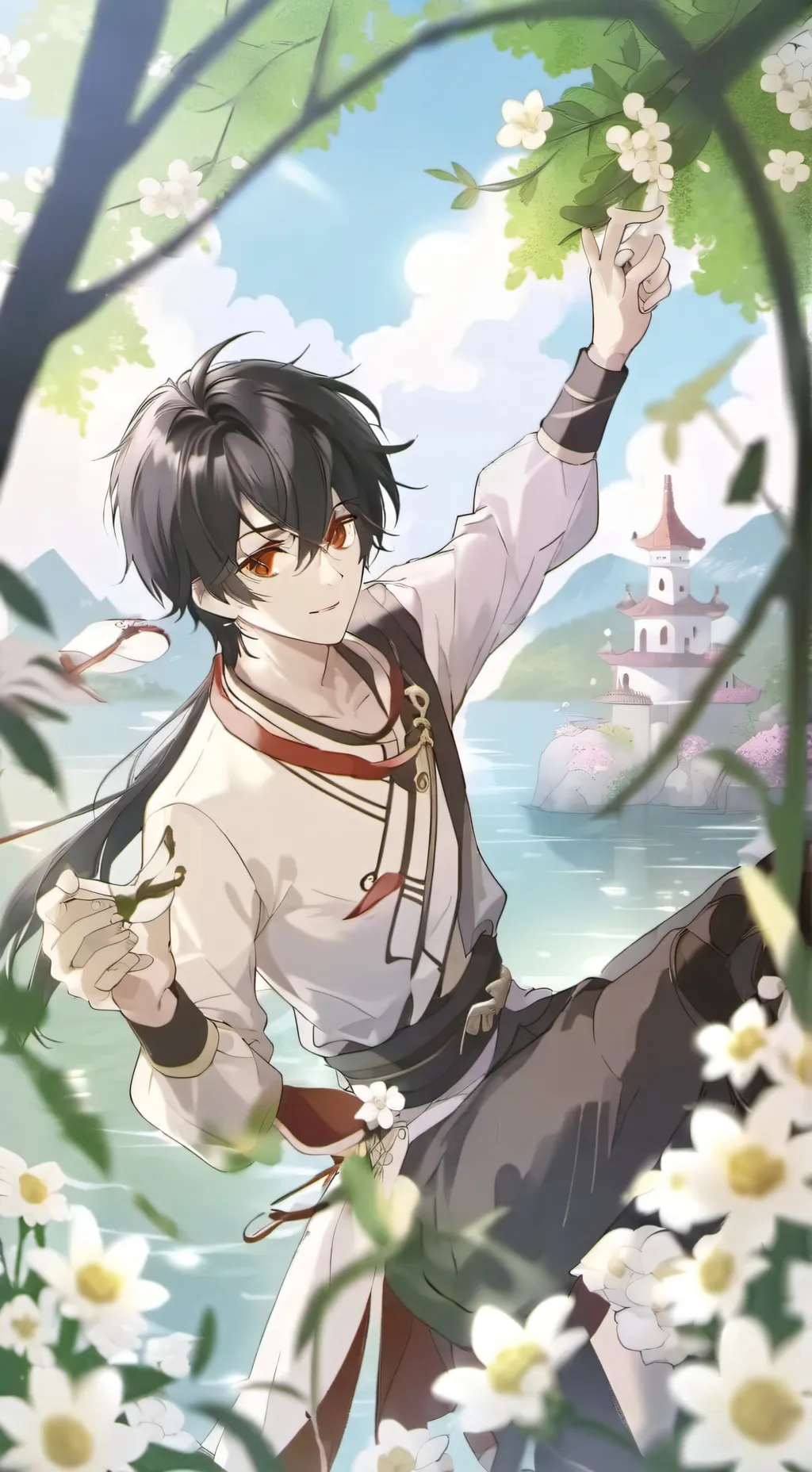 ai character: sprunki blood rain background