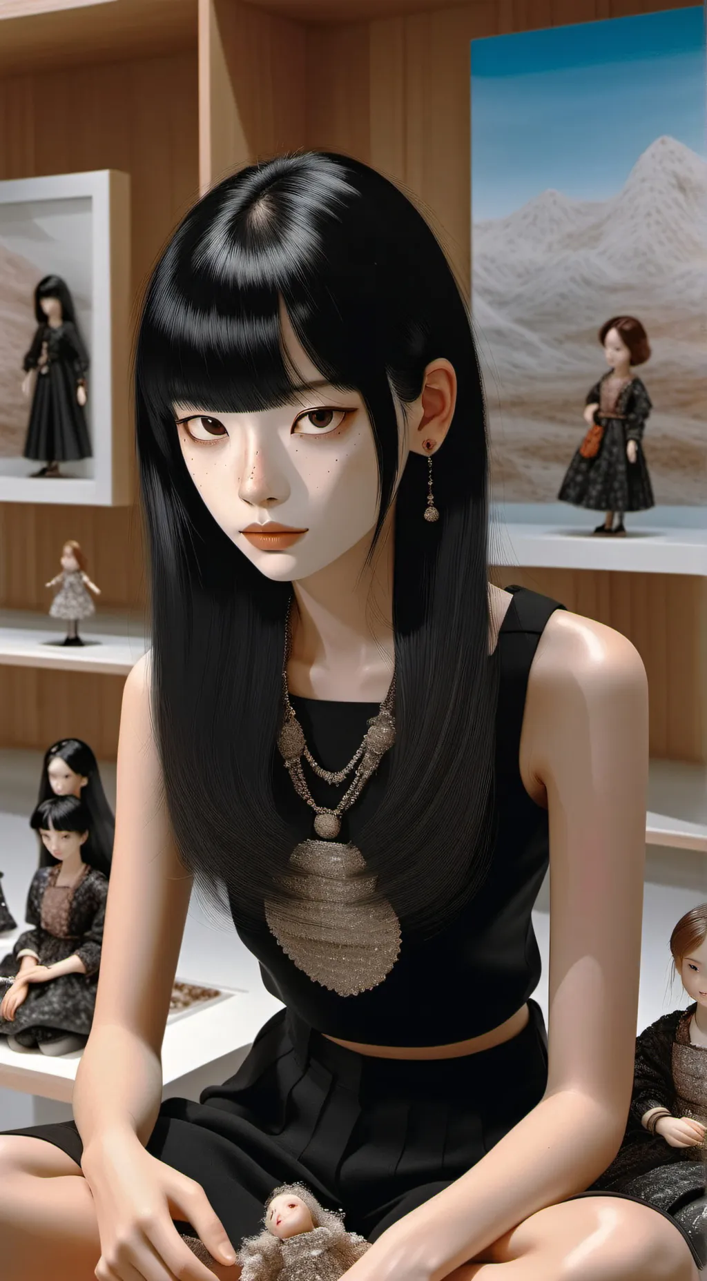 ai character: Doll maker background