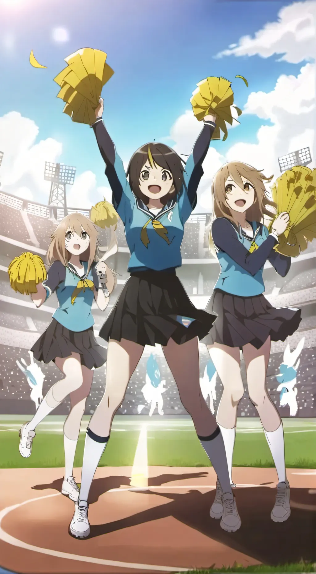 ai character: cheerleader team  background