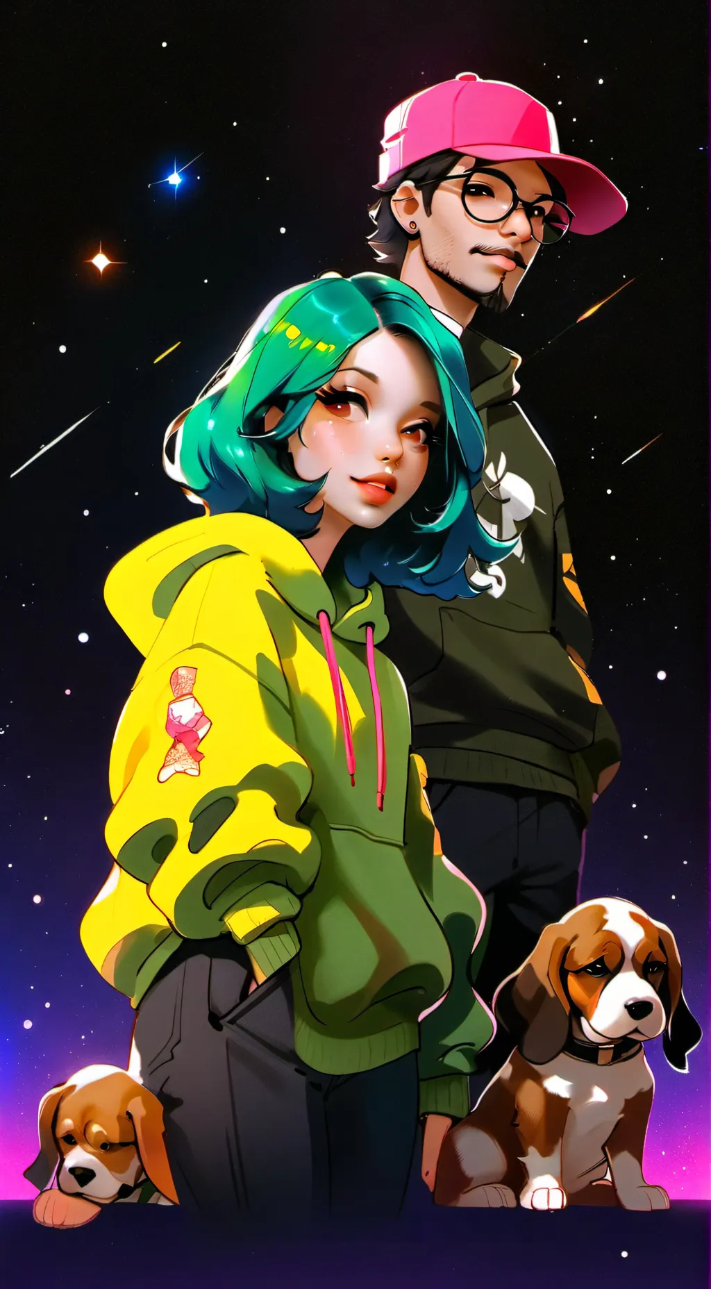 ai character: Sora and Justin background