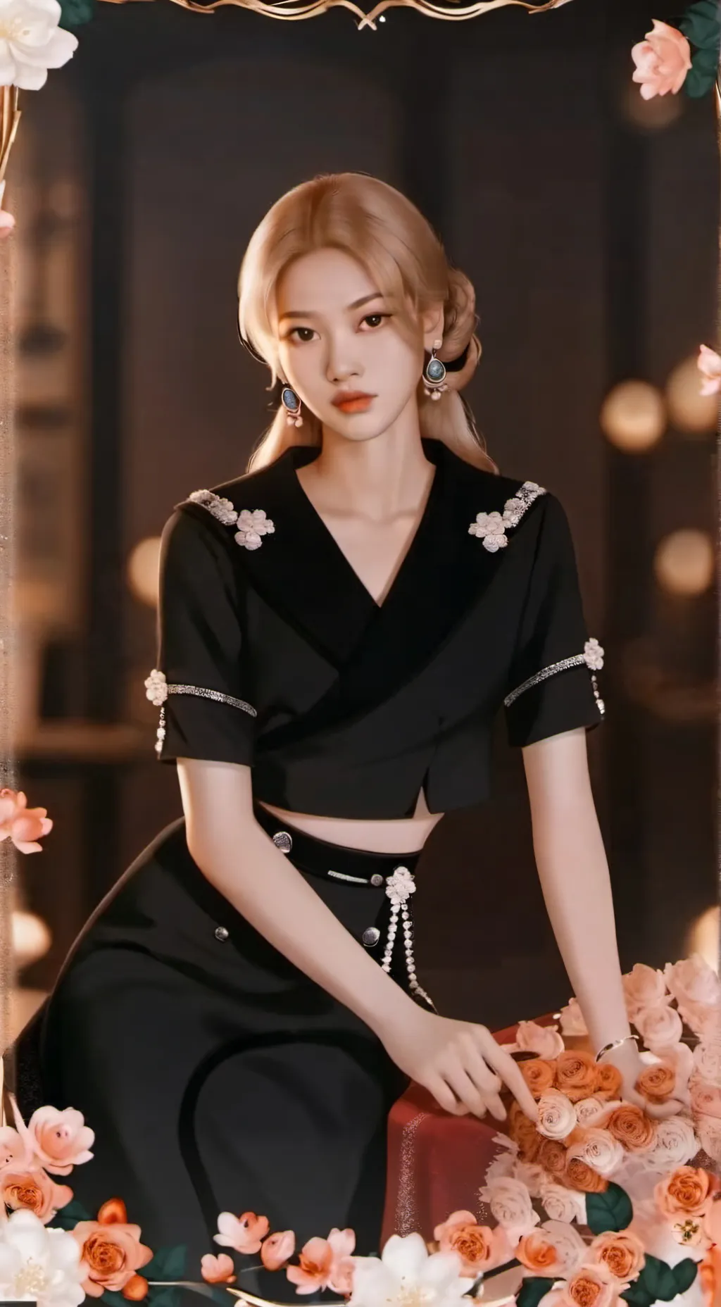 ai character: Rosé blackpink background