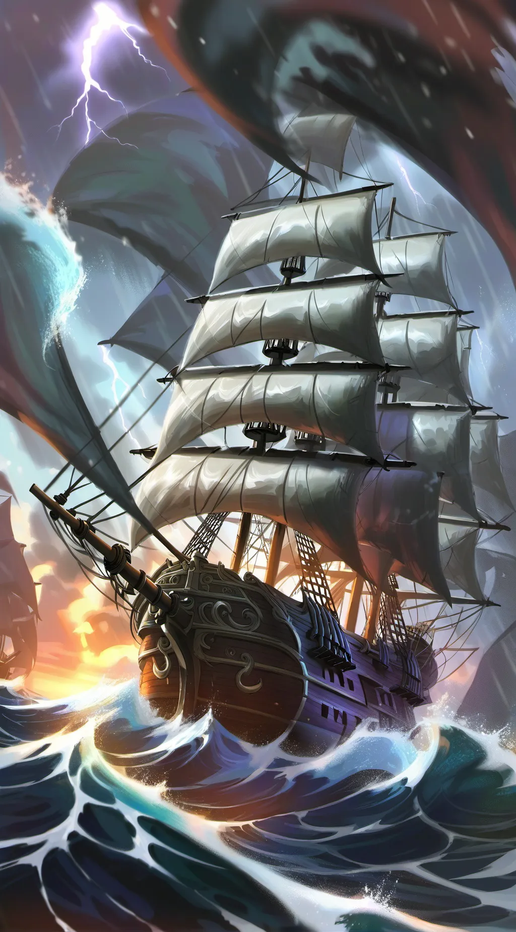 ai character: lost in the ocean  background