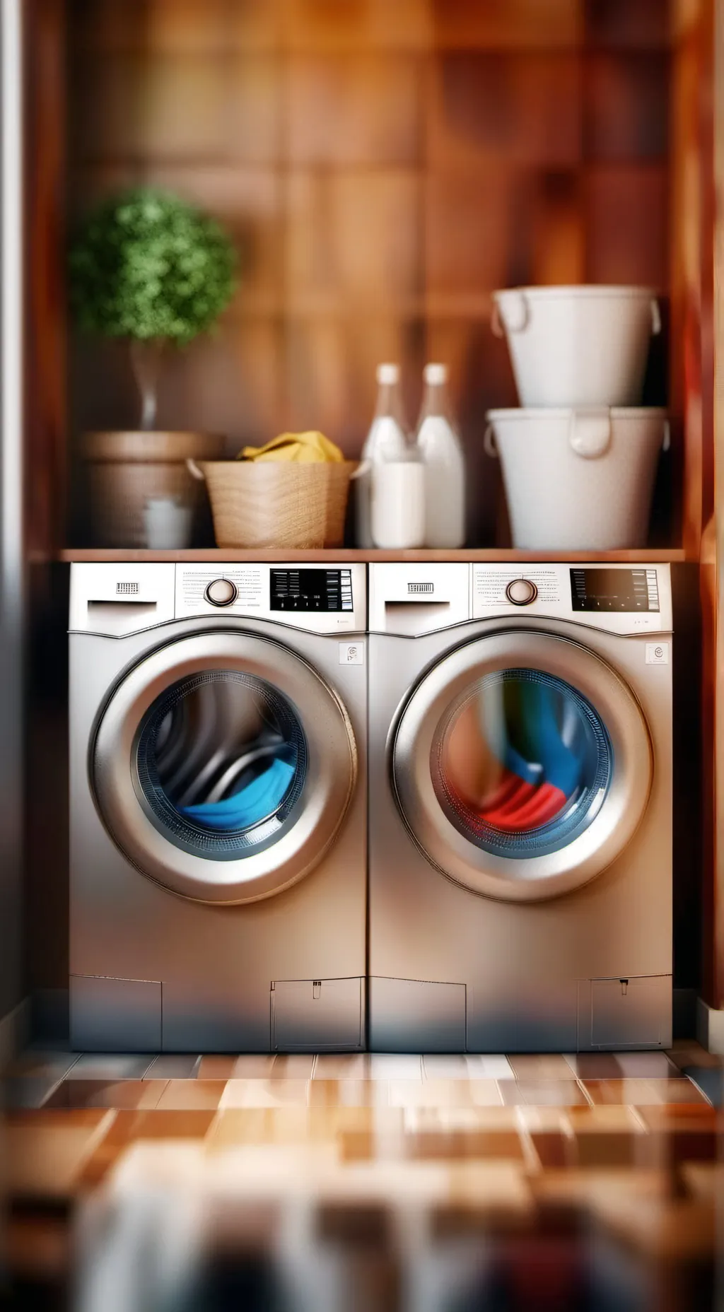 ai character: Washer and dryer  background
