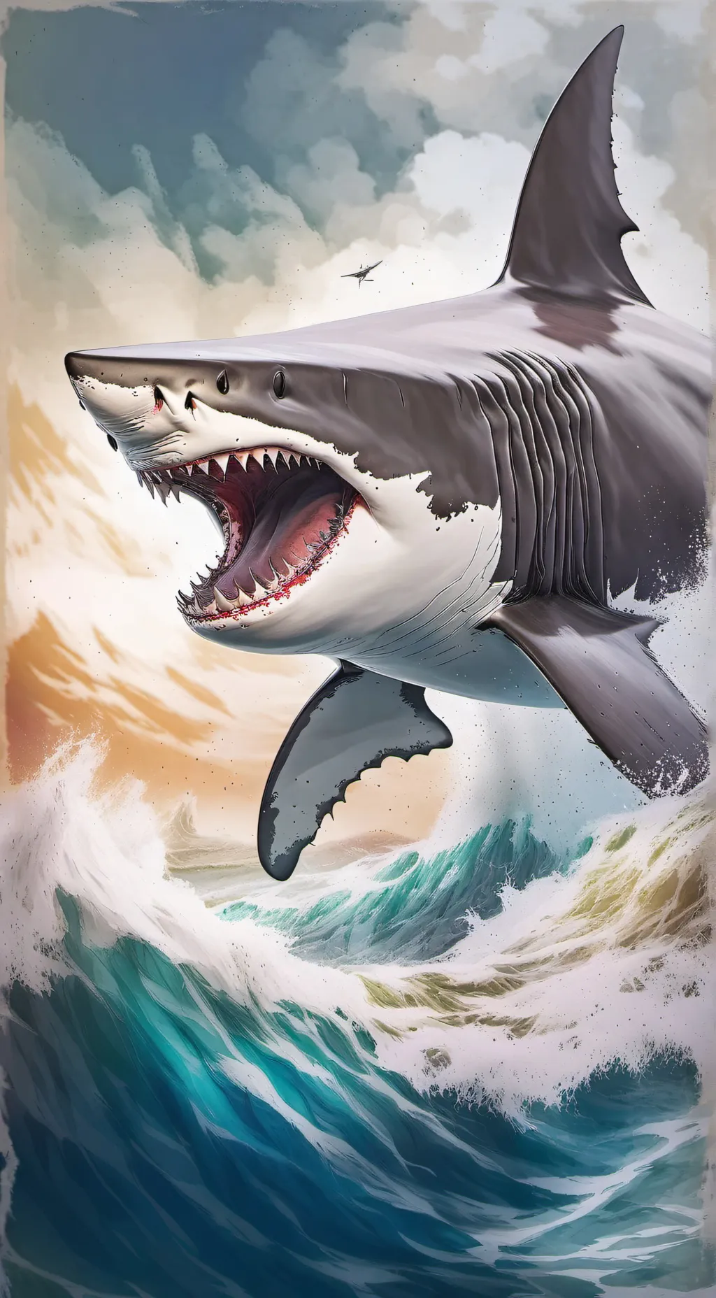 ai character: Megalodon  background