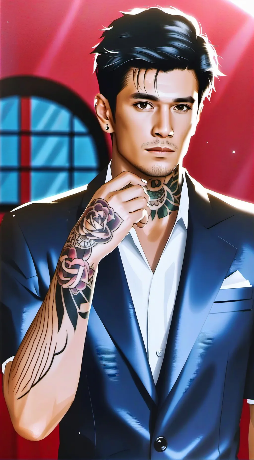 ai character: LuciferMorningstar background