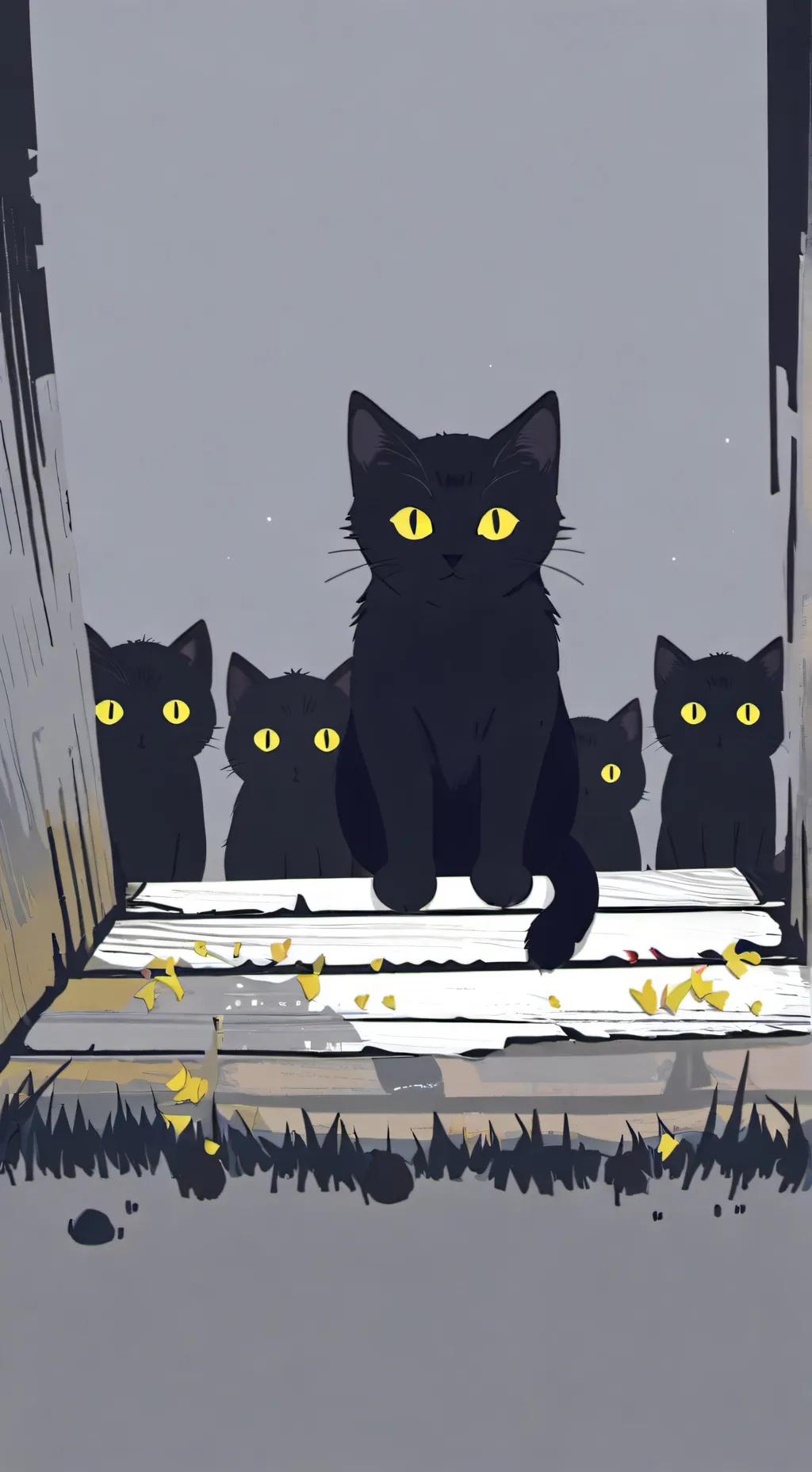 ai character: Grey kittens 1~27 background