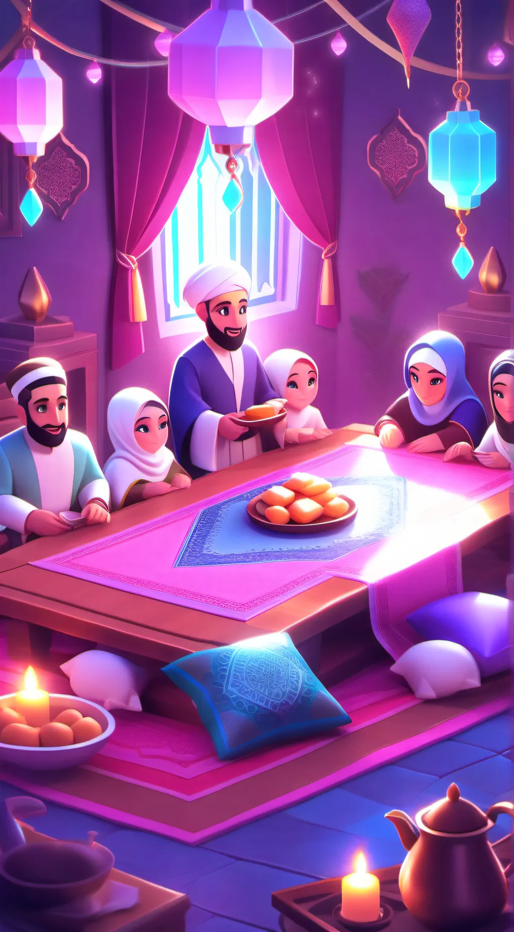ai character: Ramadan  background