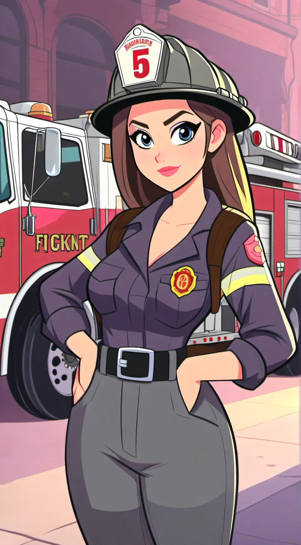 ai character: Firefighter Claire background