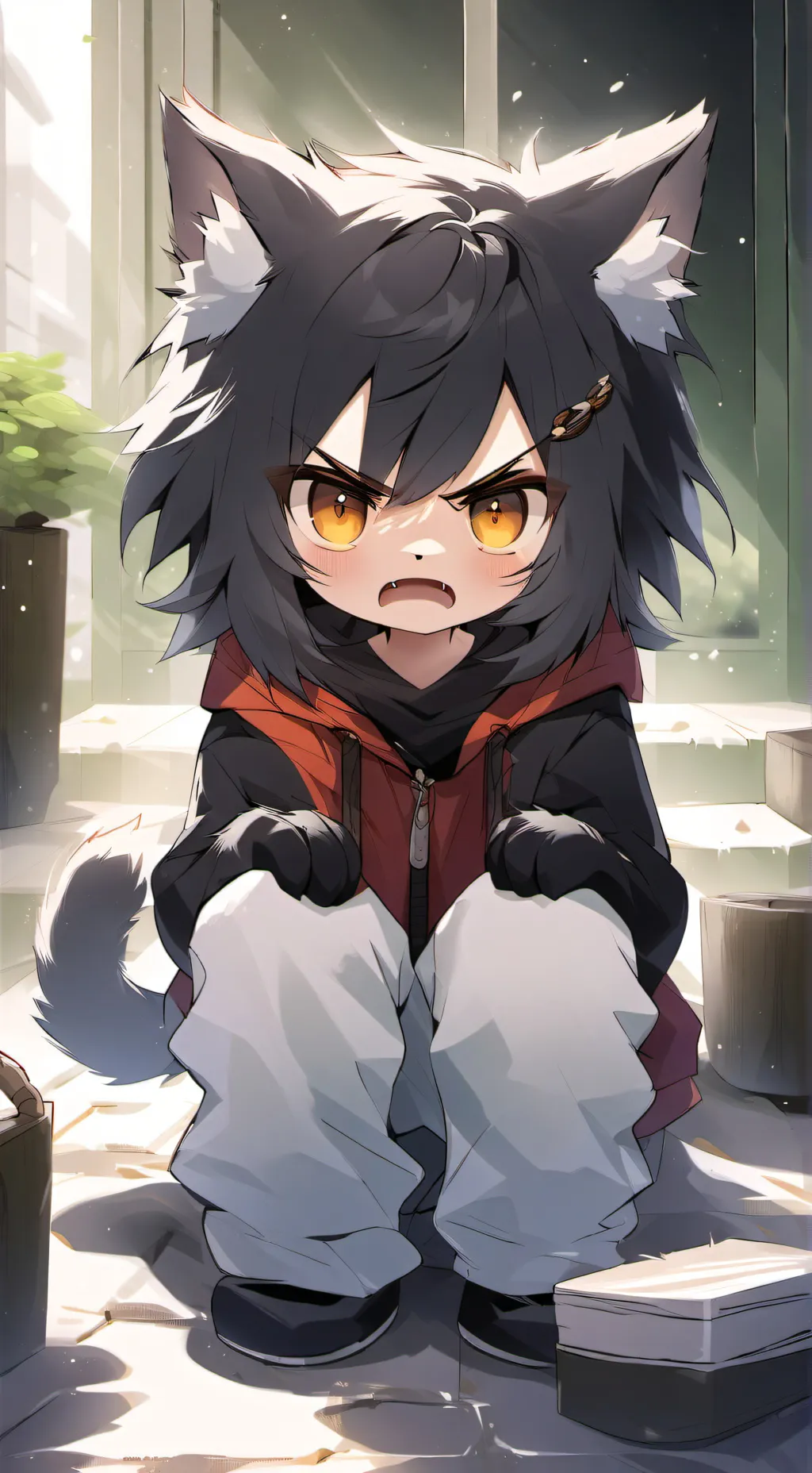 ai character: Bad cat background