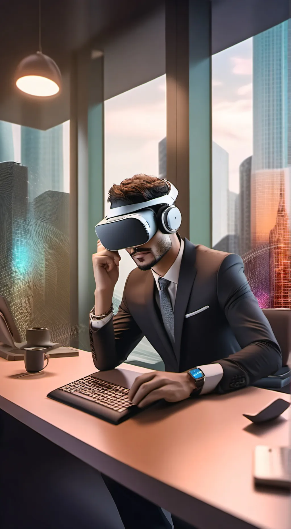 ai character: The Metaverse Mochaccino Maverick background