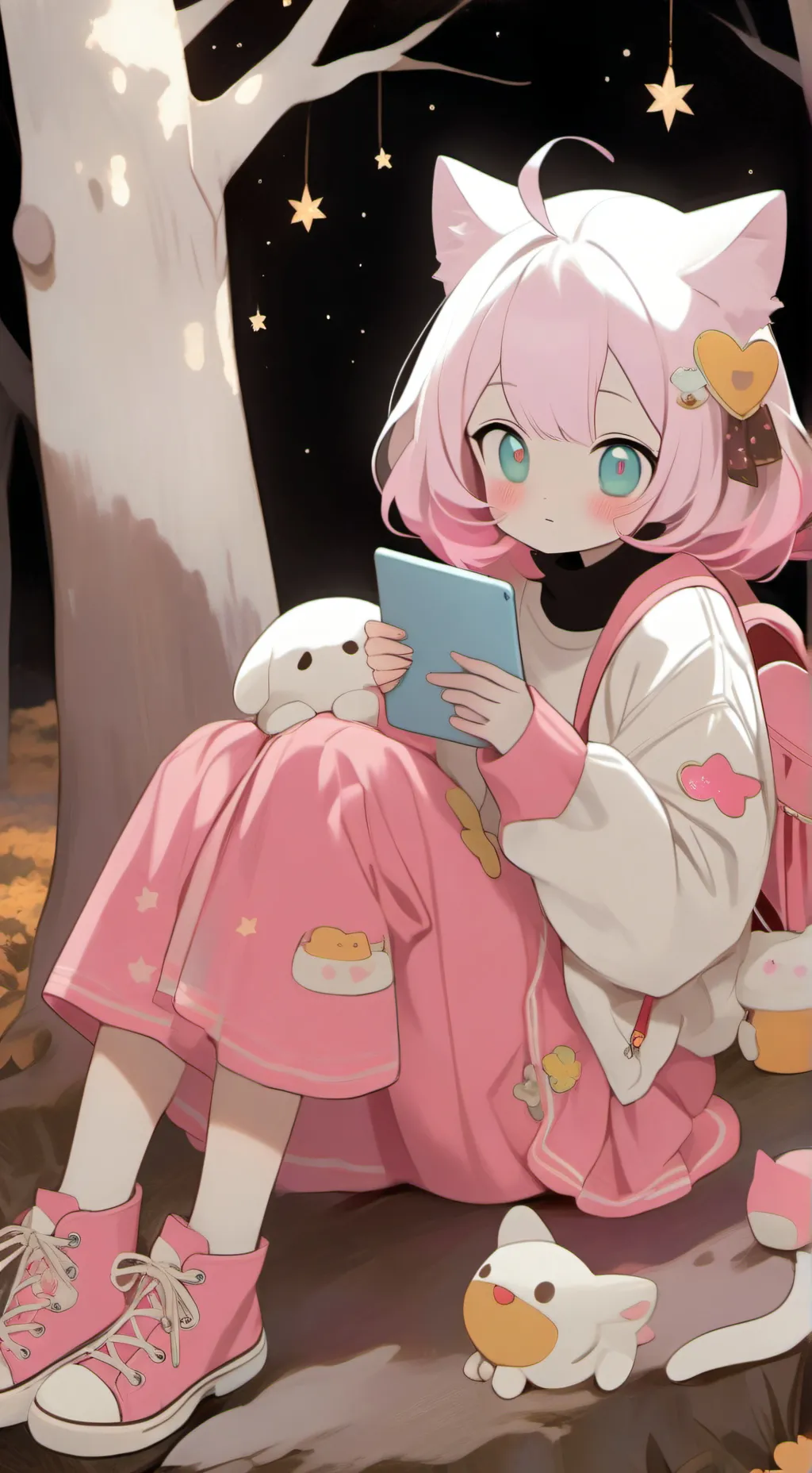 ai character: milky (my oc) background