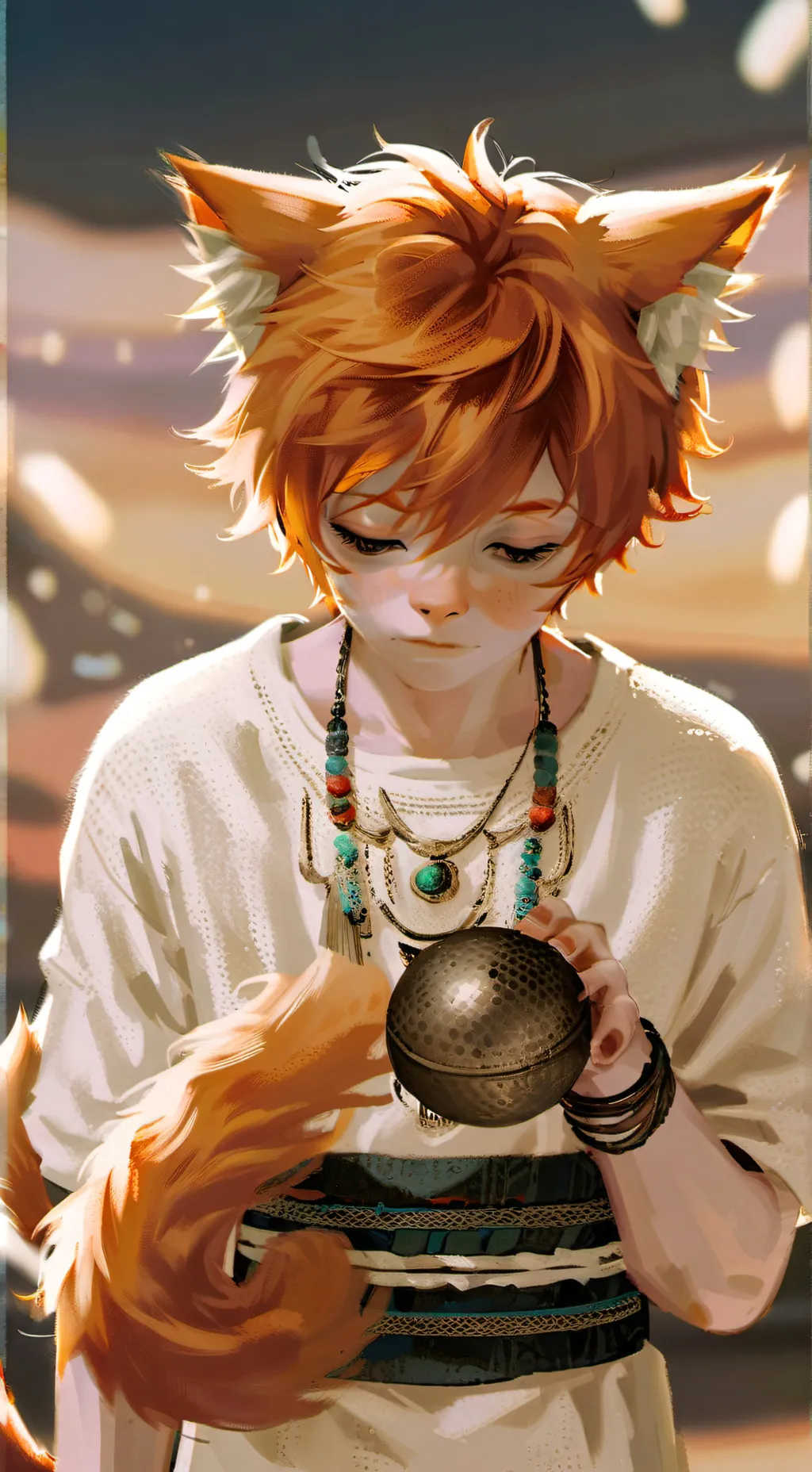 ai character: Ginger Fur Spirit background