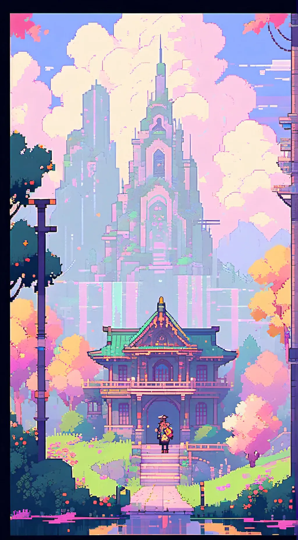 ai character: smiling critters background