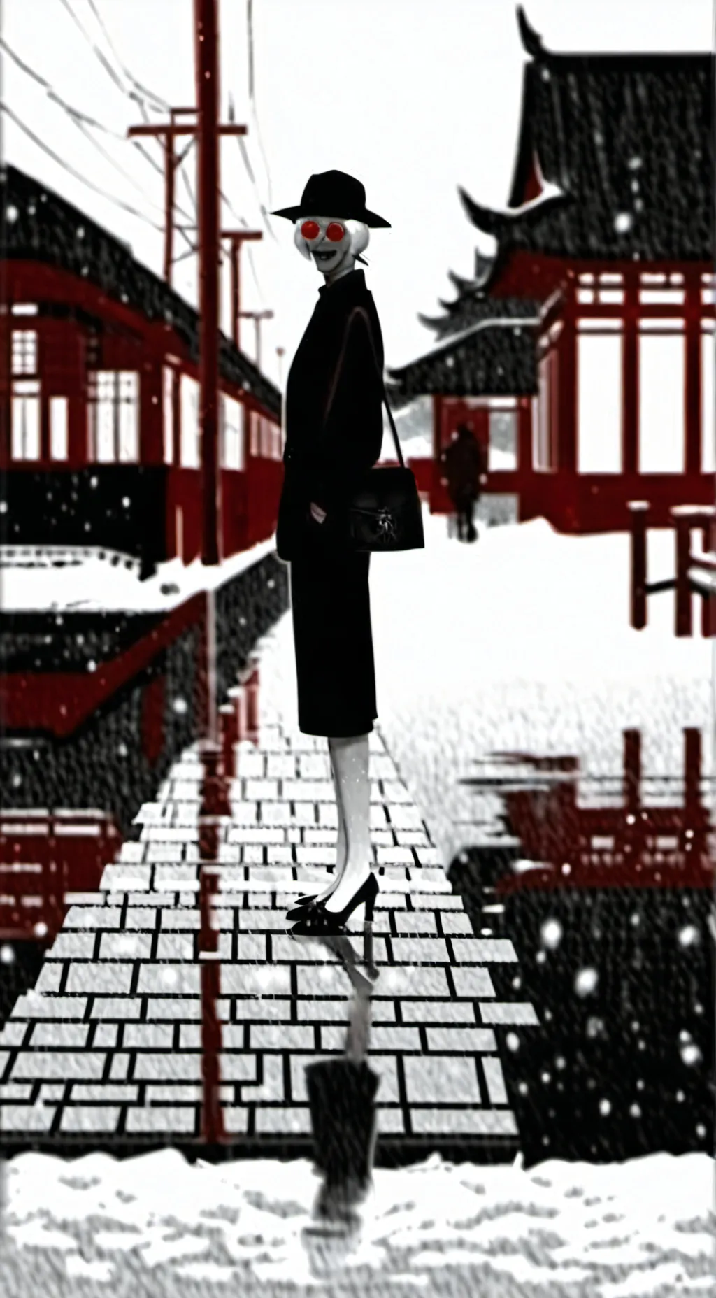 ai character: Creepy woman background