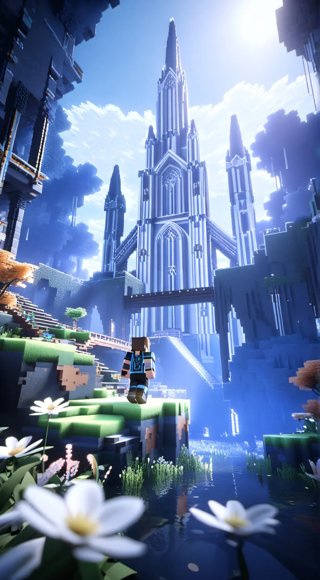 ai character: minecraft background