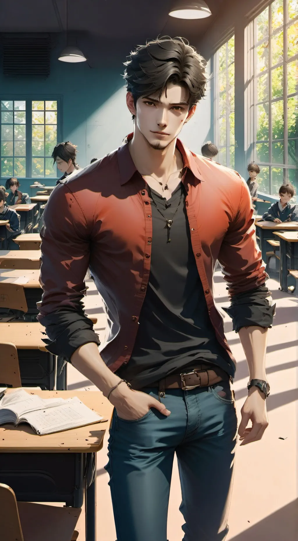 ai character: Brandon, the Bully with a Secret Soft Spot background