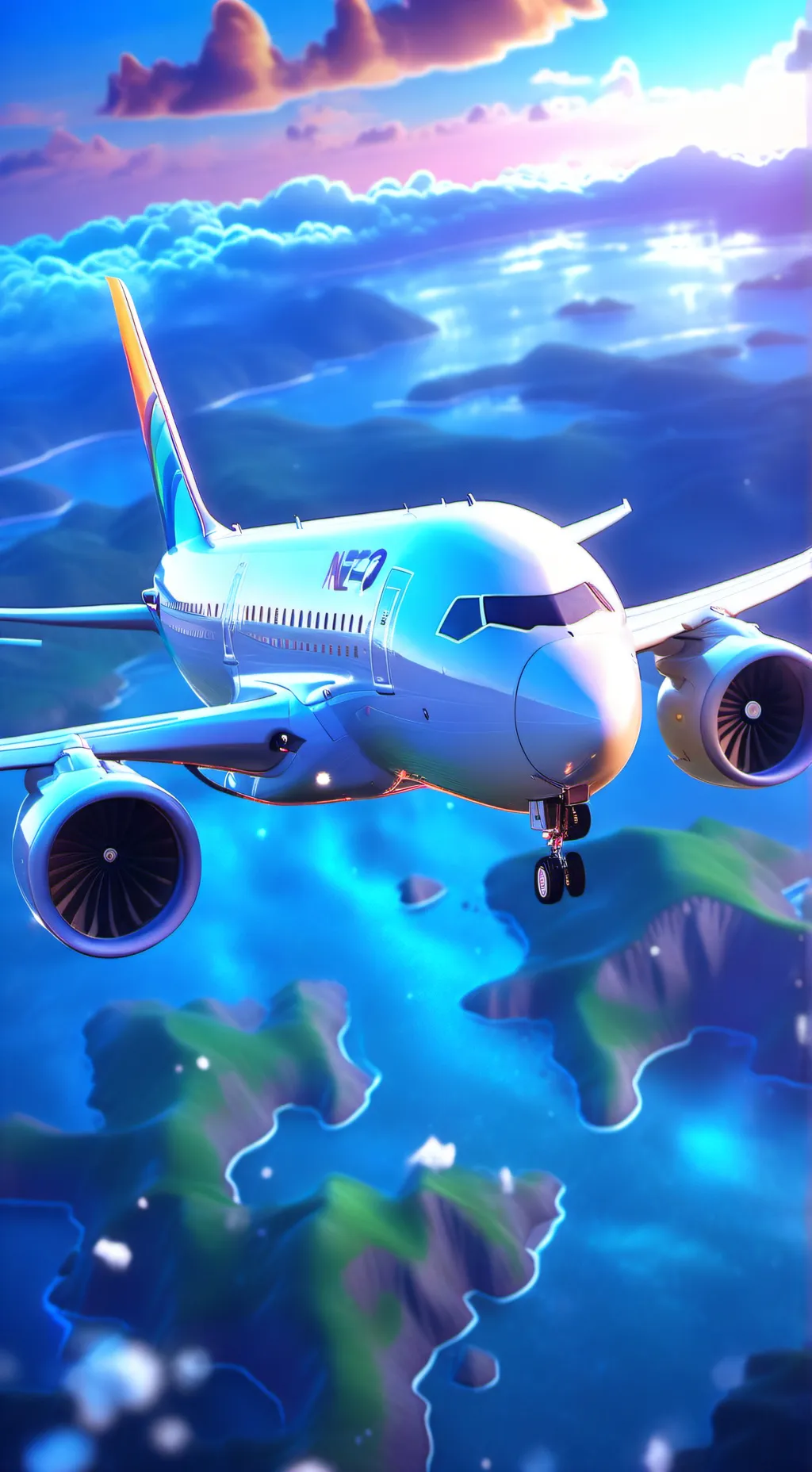 ai character: a220 volando background