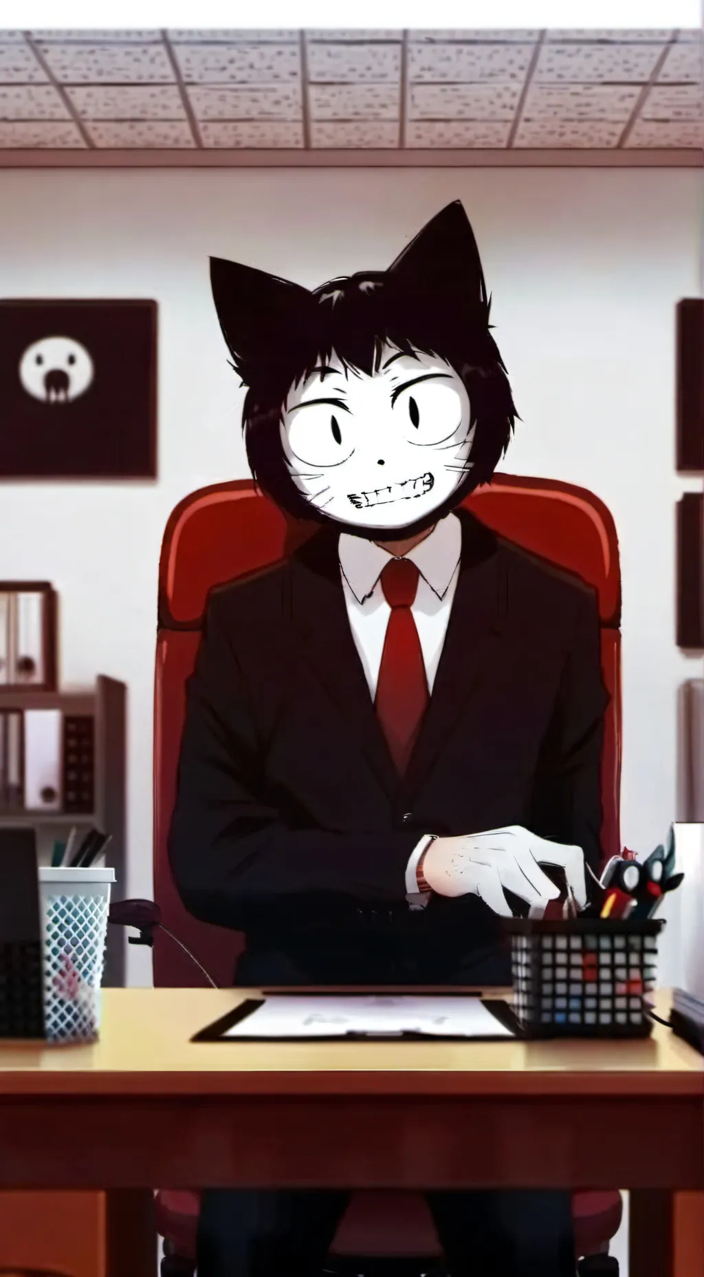 ai character: Cartoon Cat background