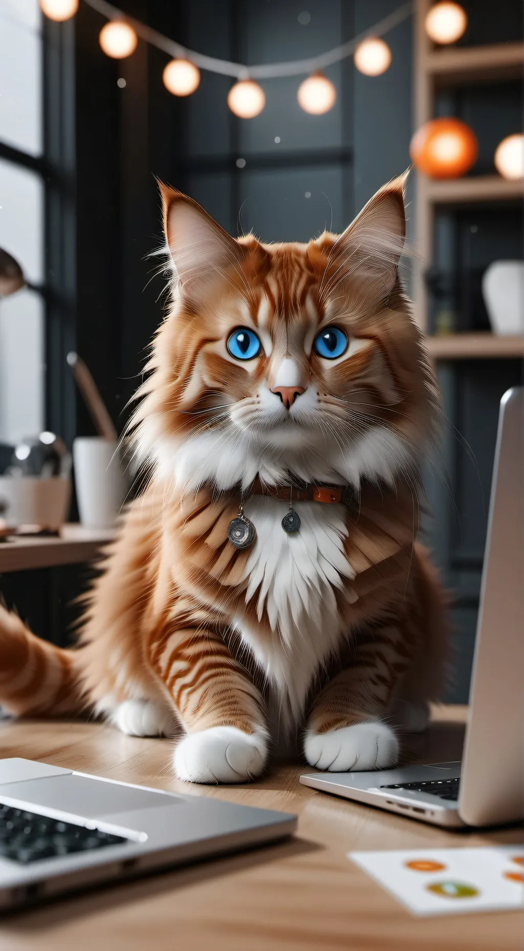 ai character: Orange background