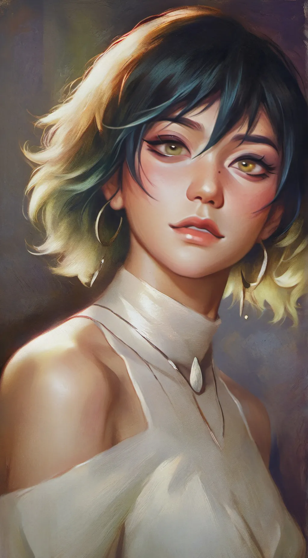 ai character: Lavender background