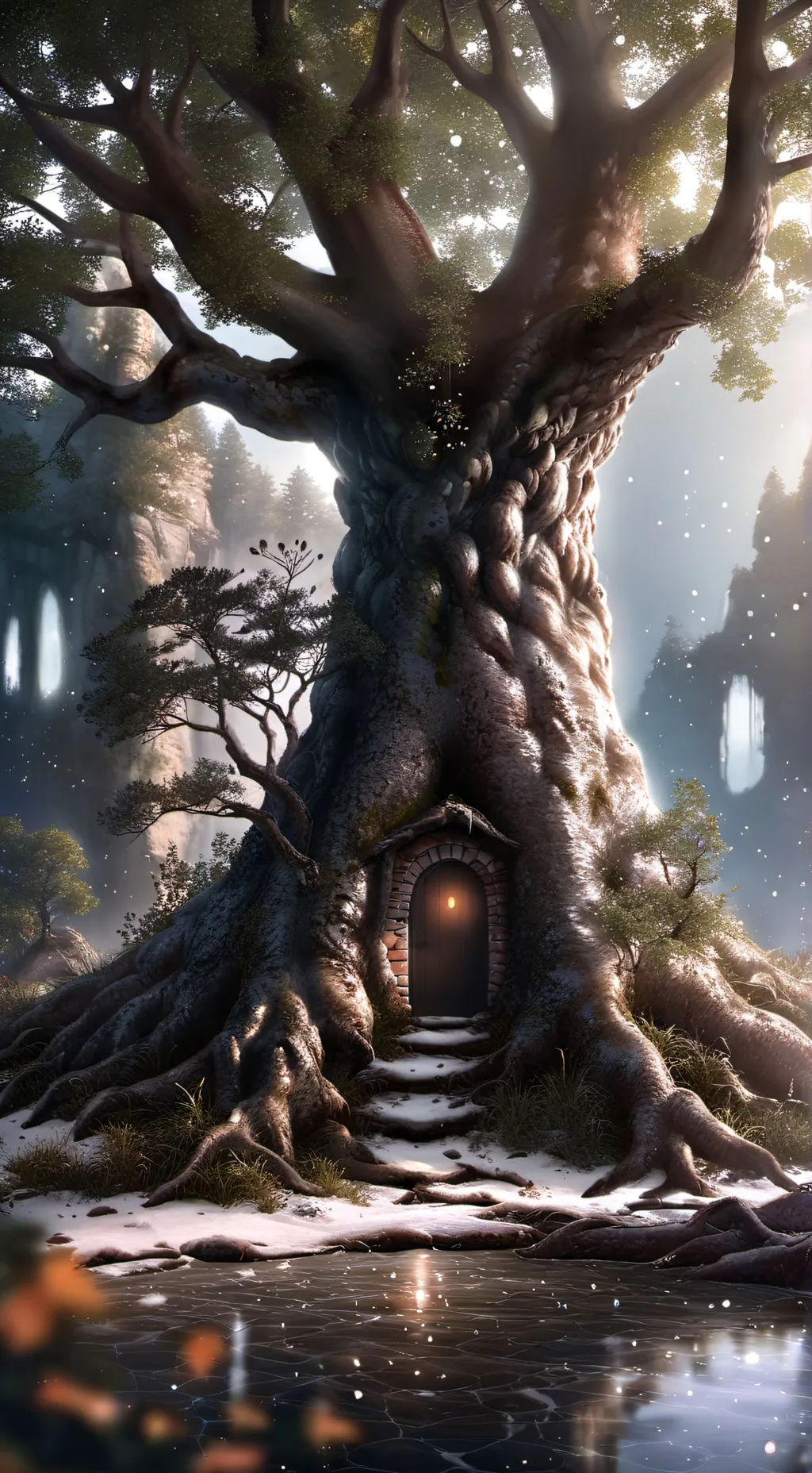 ai character: acampamento mágic background