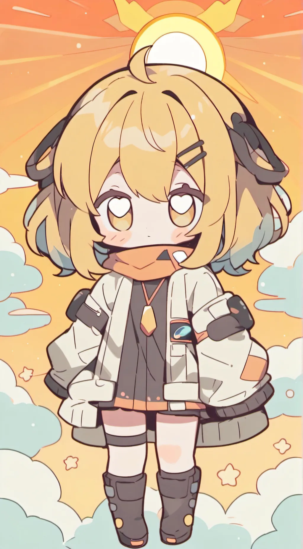 ai character: Sunset background