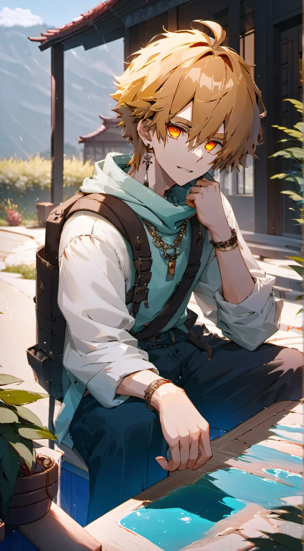 ai character: Zenitsu francait  background