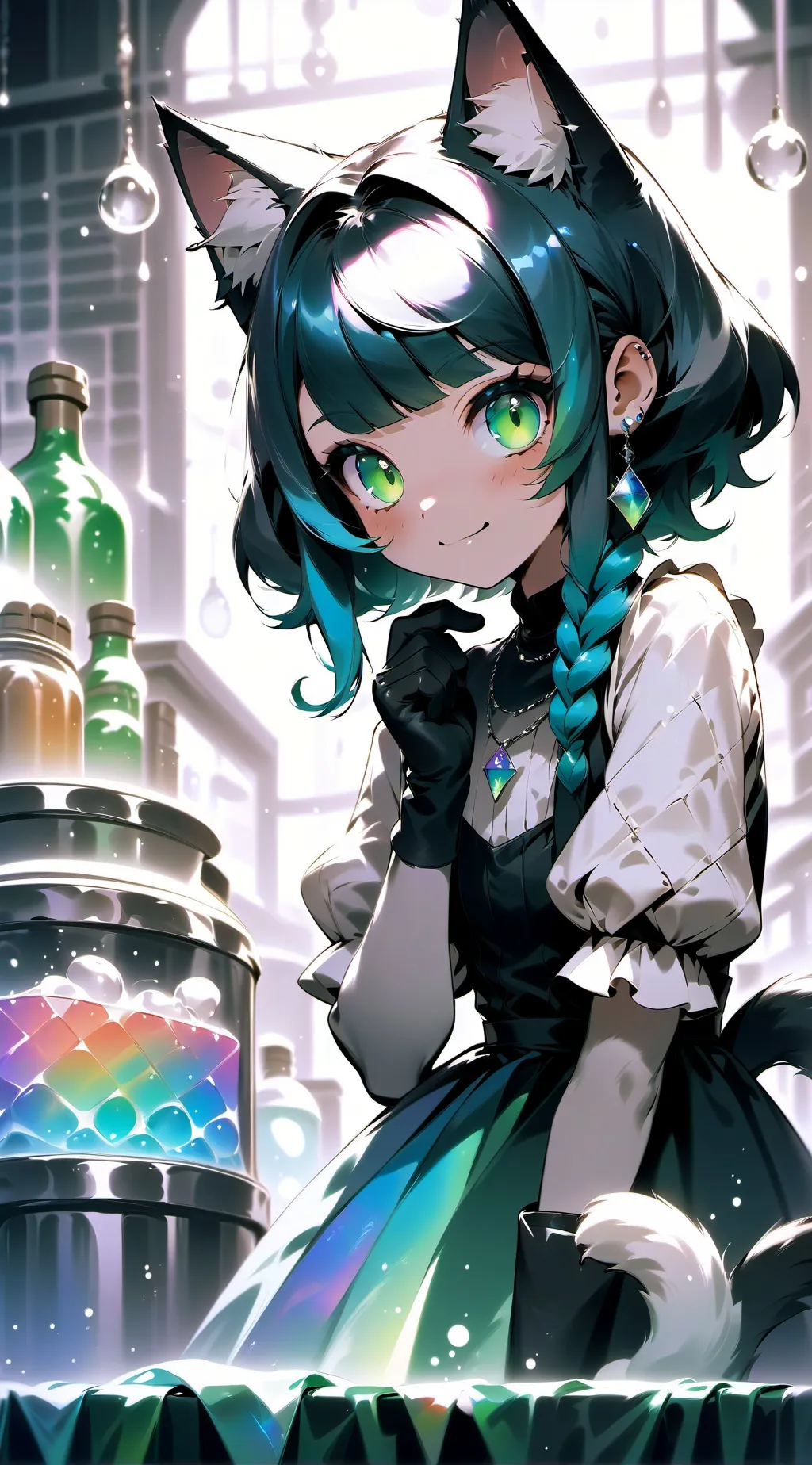 ai character: Violet background