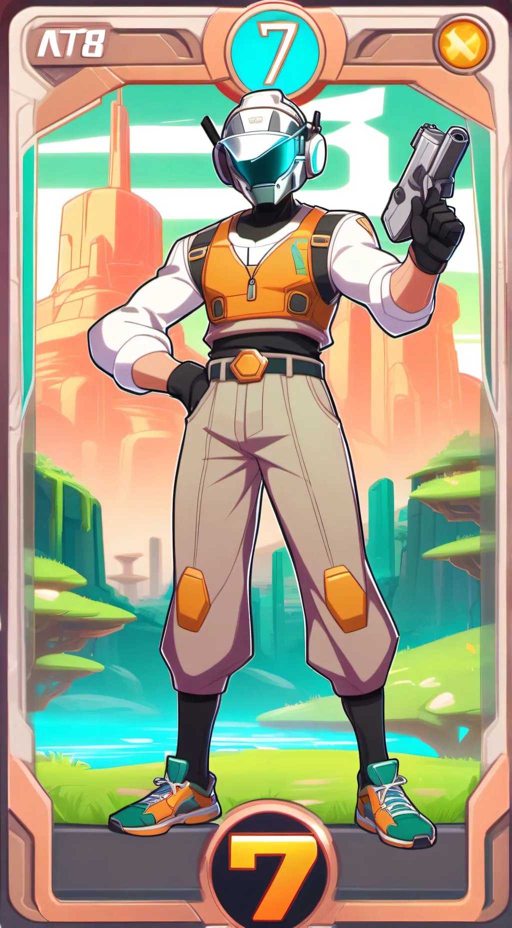 ai character: raddy with a gun background