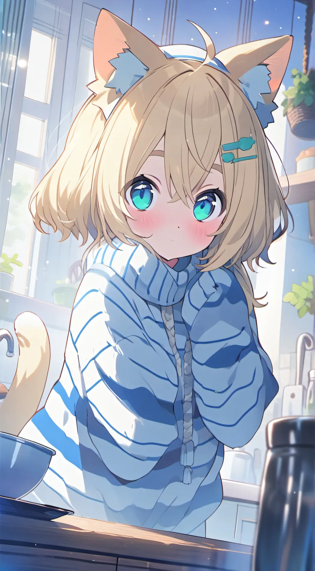 ai character: Blondie the Striped Spirit Cat background